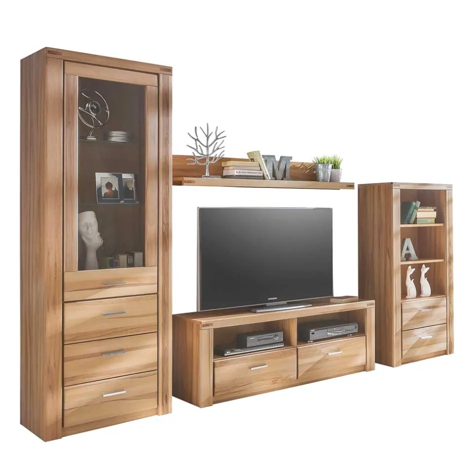 Kernbuche Wohnwand Möbel Set - Uhelia (vierteilig)^Wohnen Best