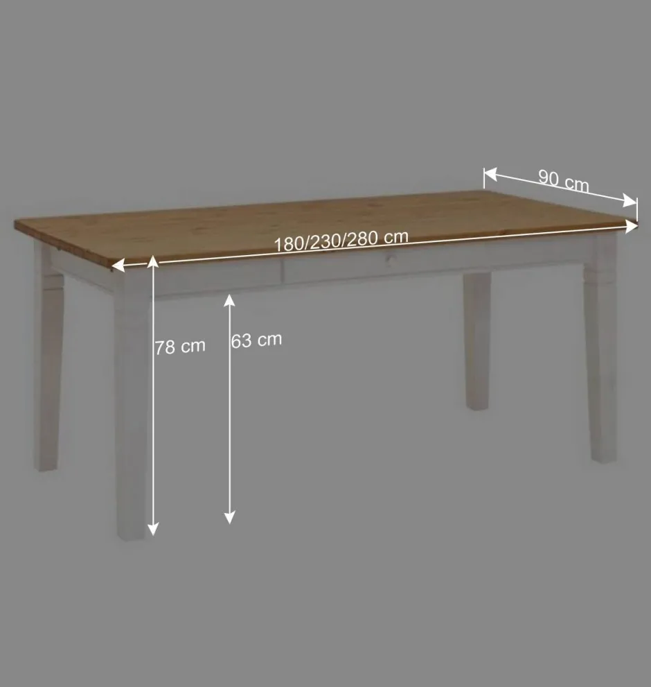 Kiefer Esstisch Sibiuta mit Schubladen^Wohnen
