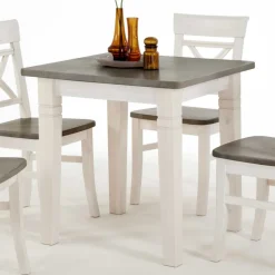 Wohnen Kiefer Esstisch Yoan in Weiß Grau