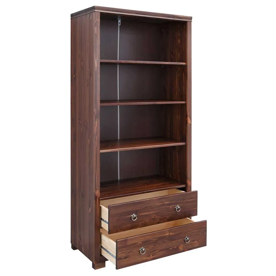 Kiefer Holzregal in Dunkelbraun lackiert - Luvin^Wohnen