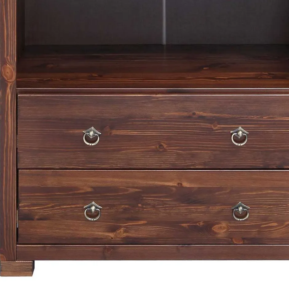 Kiefer Holzregal in Dunkelbraun lackiert - Luvin^Wohnen