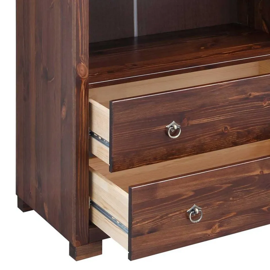 Kiefer Holzregal in Dunkelbraun lackiert - Luvin^Wohnen