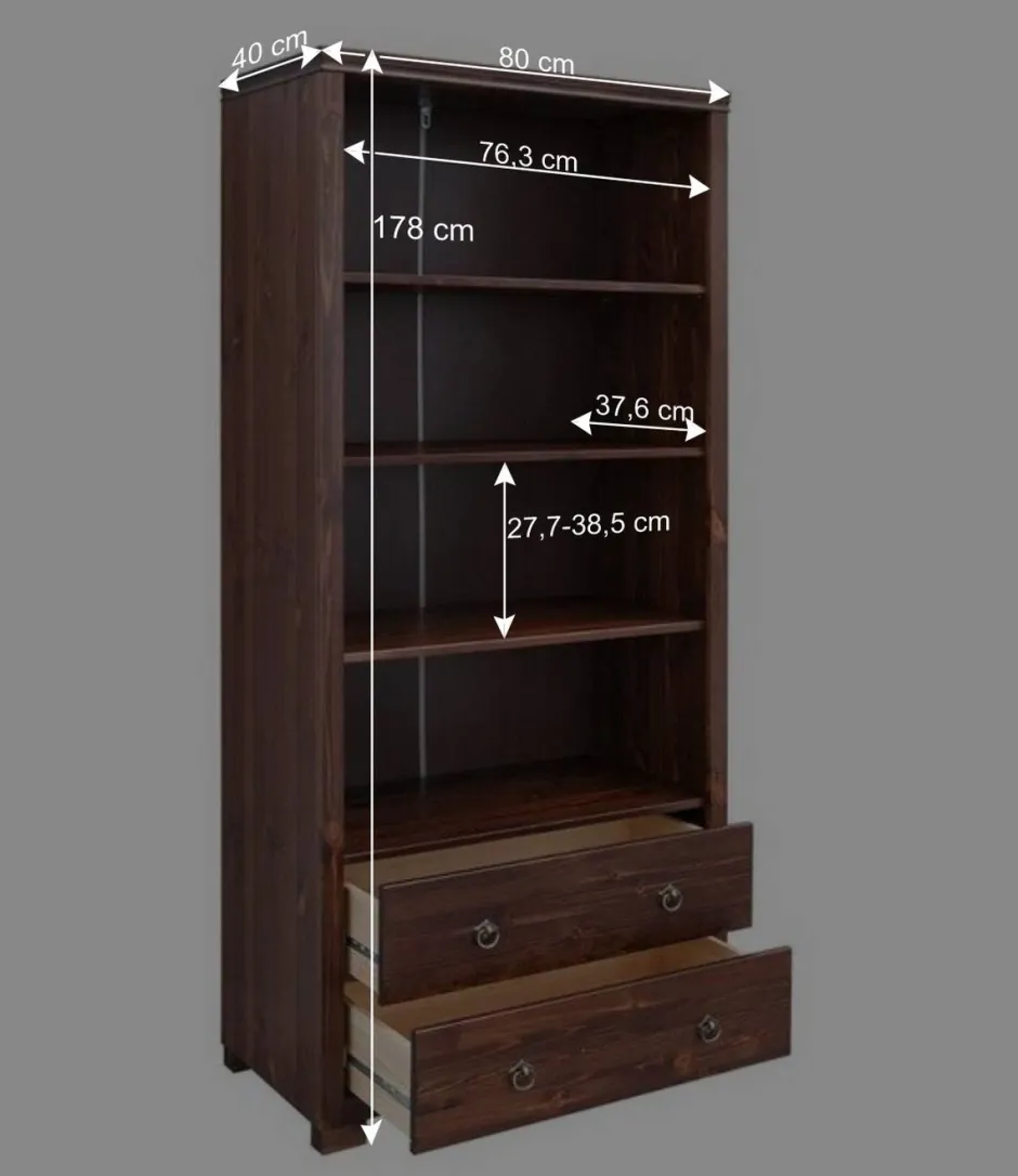 Kiefer Holzregal in Dunkelbraun lackiert - Luvin^Wohnen