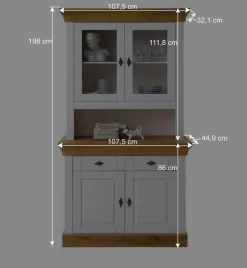 Kiefer Küchenbuffet Sibiuta in Weiß^Wohnen Clearance