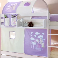 Kinder Wohnen Kiefer Kinderzimmer Stockbett in Weiß - Viragron