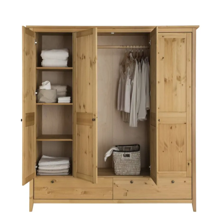 Wohnen Kiefer Kleiderschrank geölt & gebeizt - Zatira