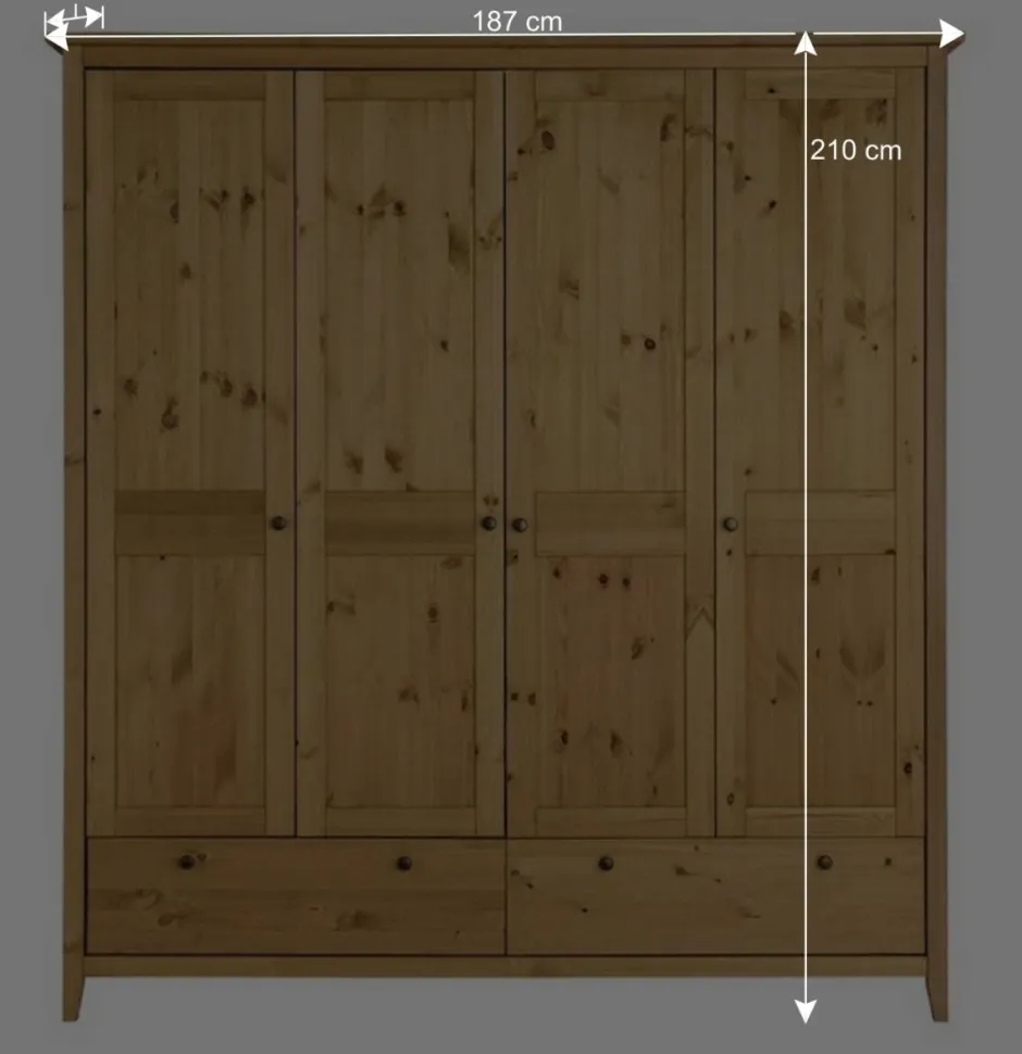Wohnen Kiefer Kleiderschrank geölt & gebeizt - Zatira