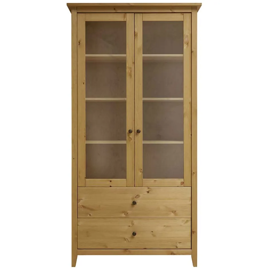 Wohnen Kiefer Vitrinenschrank geölt & gebeizt - Jessma