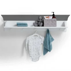 Kinder Wohnen Kiefer Wandboard in Weiß & Grau - Mirandesca