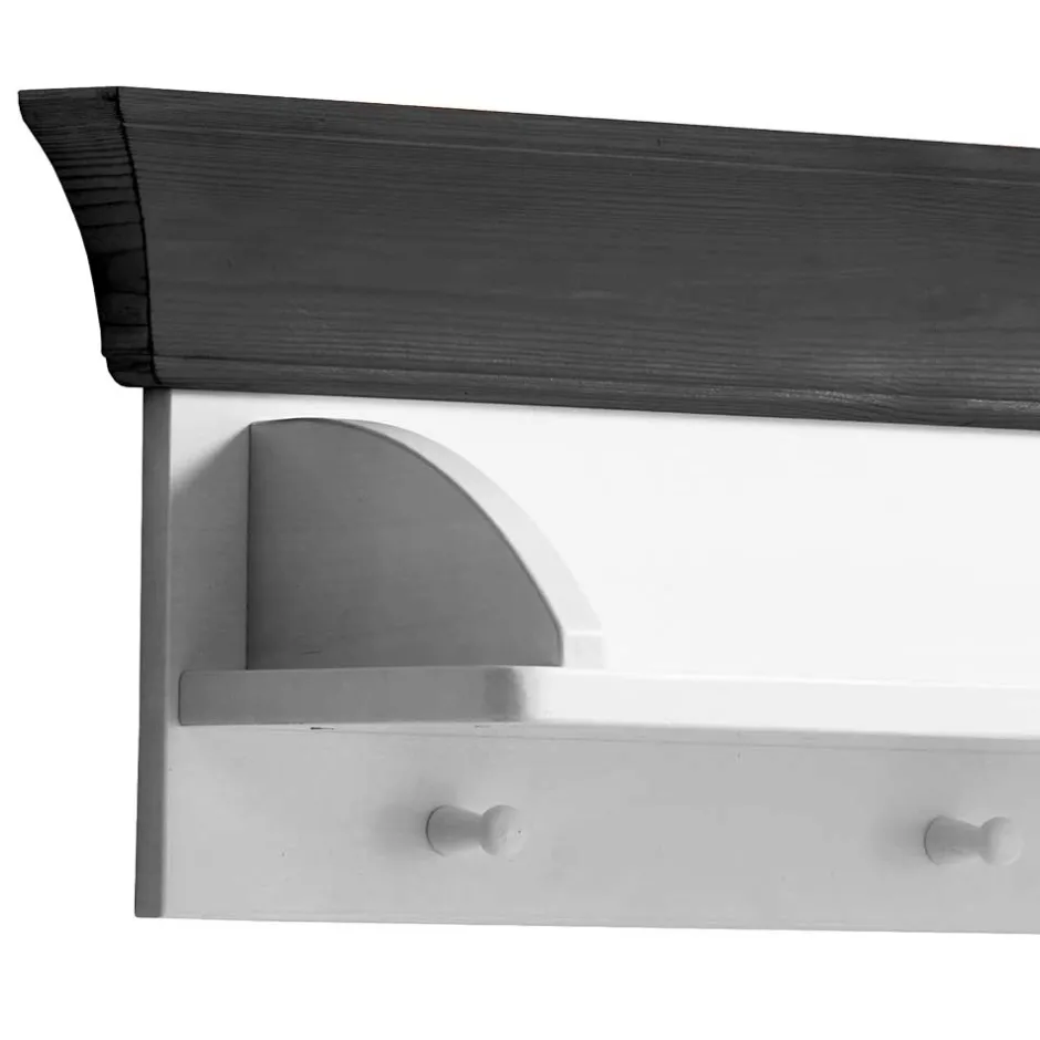 Kinder Wohnen Kiefer Wandboard in Weiß & Grau - Mirandesca