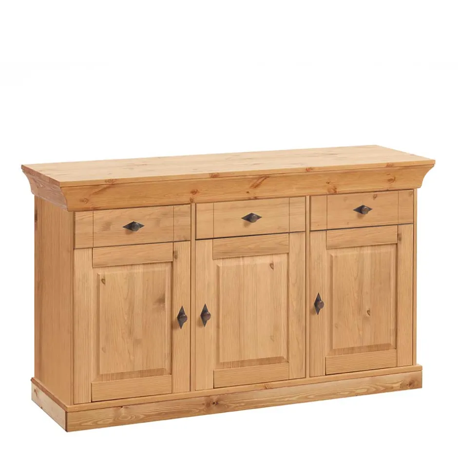 Wohnen Kiefer-Massivholz Sideboard Piatra im Landhausstil