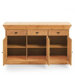 Wohnen Kiefer-Massivholz Sideboard Piatra im Landhausstil