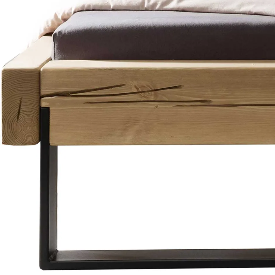 Wohnen Kiefernholz Balkenbett mit LED Licht - Antina