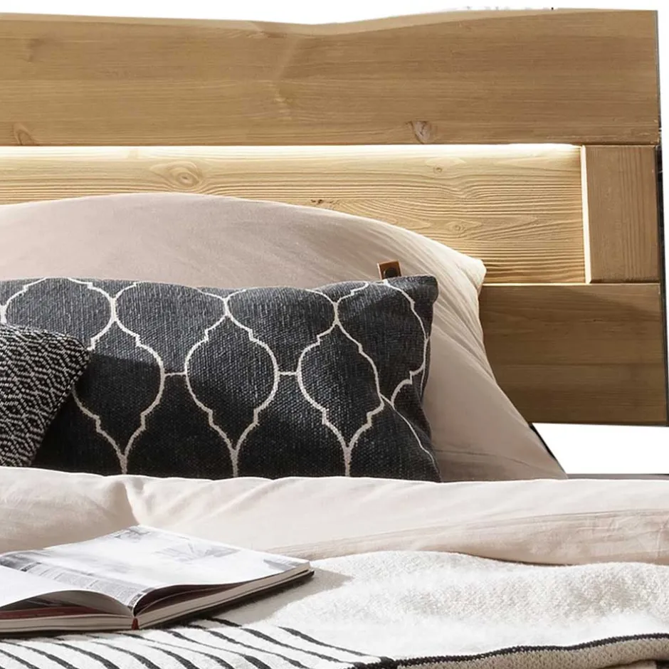 Wohnen Kiefernholz Balkenbett mit LED Licht - Antina
