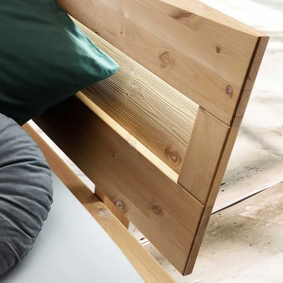 Wohnen Kiefernholz Balkenbett mit LED Licht - Antina