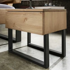 Wohnen Kiefernholz Balkenbett mit LED Licht - Antina