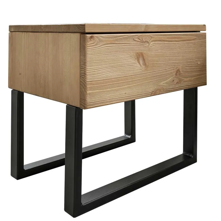 Wohnen Kiefernholz Balkenbett mit LED Licht - Antina