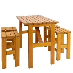 Wohnen Kiefernholz Bar Sitzgruppe Set - Malte (fünfteilig)