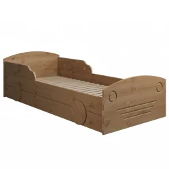 Kinder Wohnen Kiefernholz Bett im Auto Look mit Bettkasten - Soveca