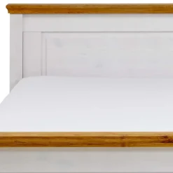 Kiefernholz Bettgestell in Weiß & Lauge - Sibiuta^Wohnen Discount