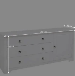 Wohnen Kiefernholz Kommode in Weiß lackiert - Velriva I