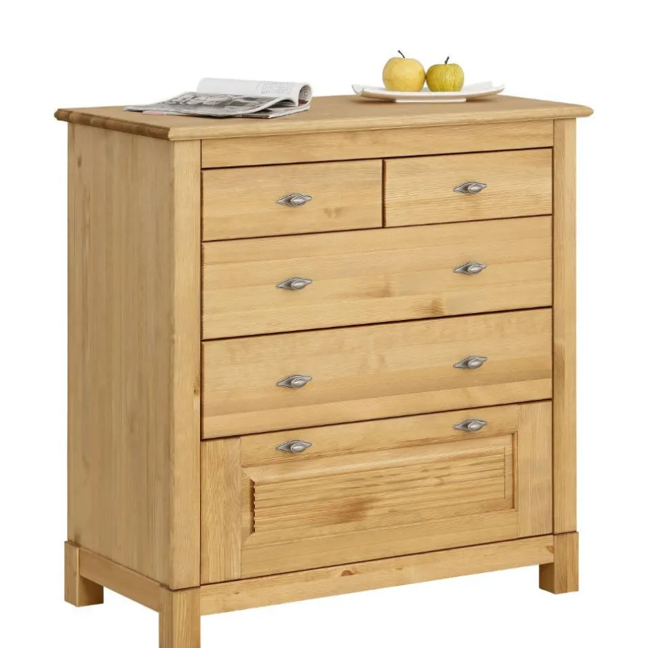 Kiefernholz Kommode mit Metallgriffen - Lavronica^Wohnen Online