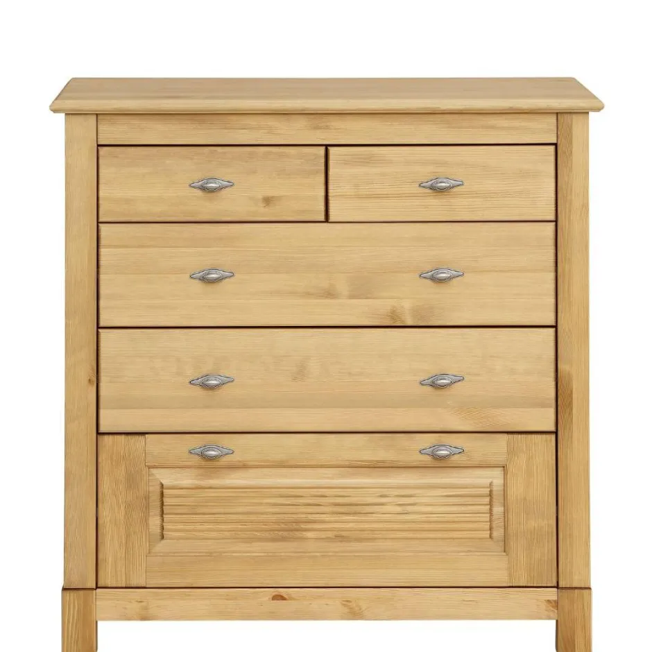 Kiefernholz Kommode mit Metallgriffen - Lavronica^Wohnen Online