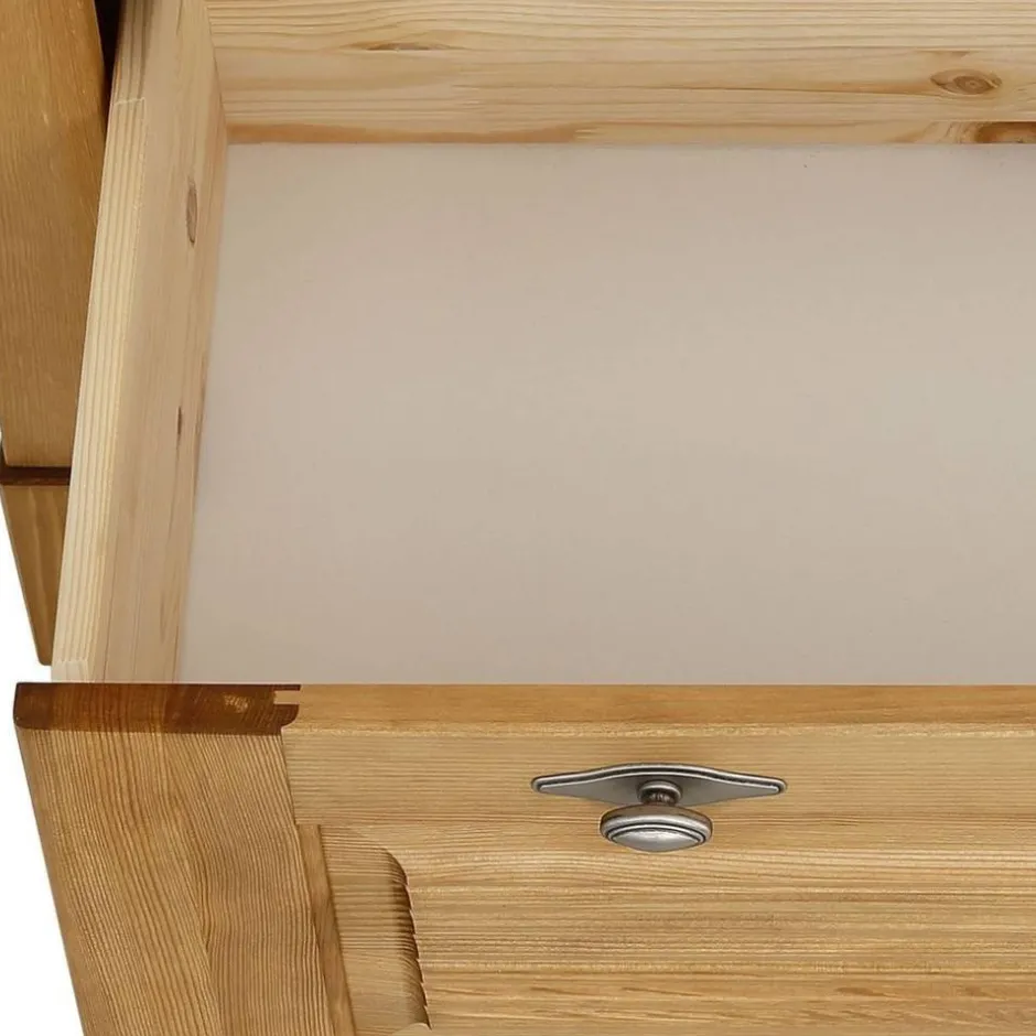 Kiefernholz Kommode mit Metallgriffen - Lavronica^Wohnen Online