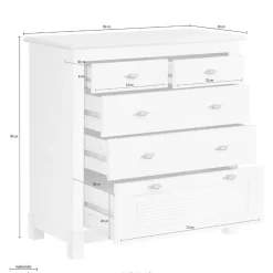 Kiefernholz Kommode mit Metallgriffen - Lavronica^Wohnen Online