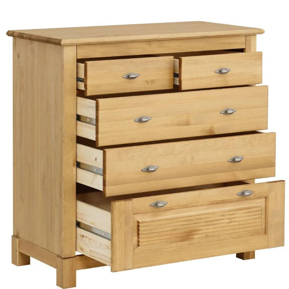 Kiefernholz Kommode mit Metallgriffen - Lavronica^Wohnen Online