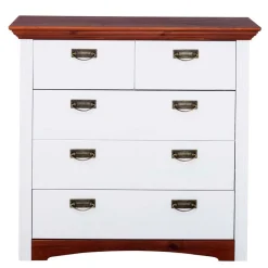 Wohnen Kiefernholz Schubladen Kommode zweifarbig - Beapta