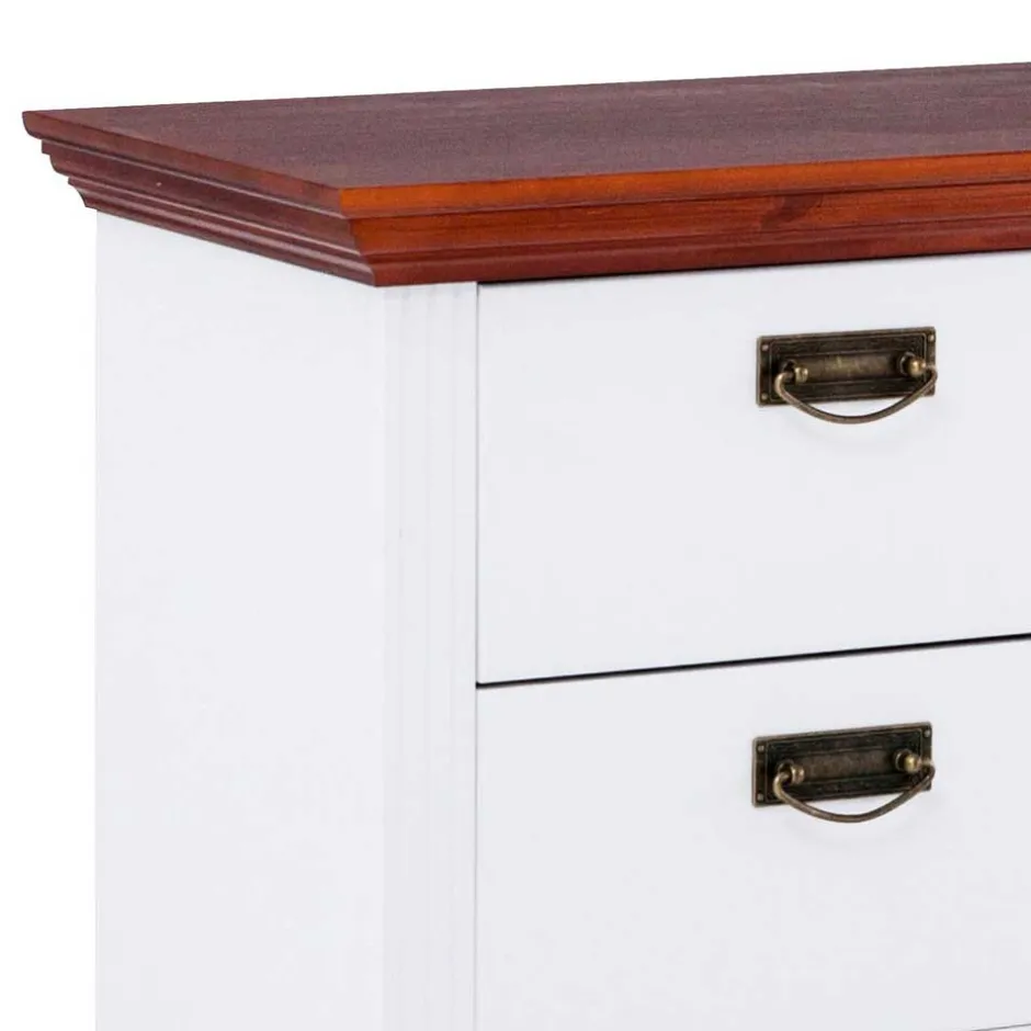 Wohnen Kiefernholz Schubladen Kommode zweifarbig - Beapta