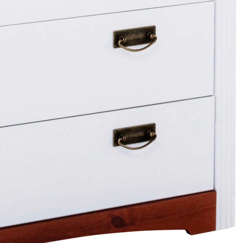 Wohnen Kiefernholz Schubladen Kommode zweifarbig - Beapta