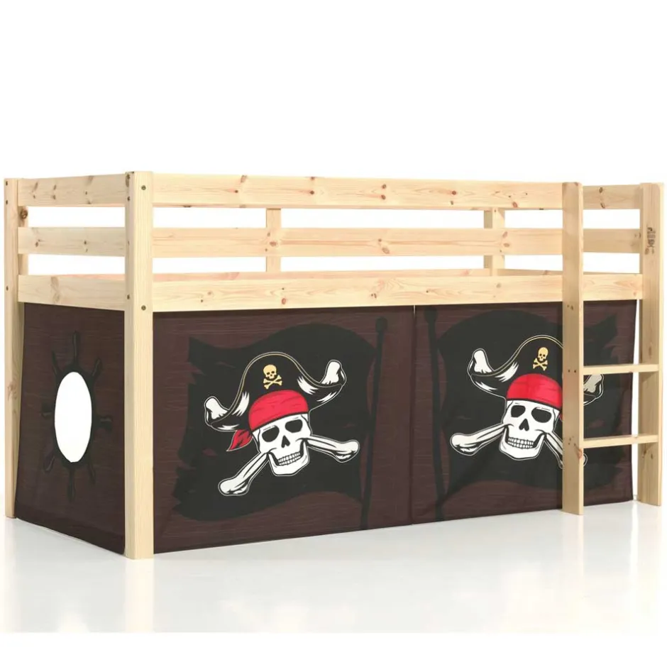 Kiefernholz Seeräuber Hochbett 106x114x210 cm - Johnny^Wohnen Best