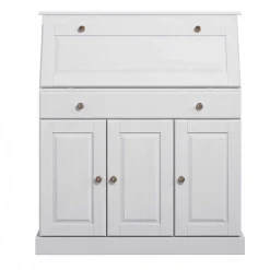 Wohnen Kiefernholz Sekretär in Weiß gewachst - Aritina