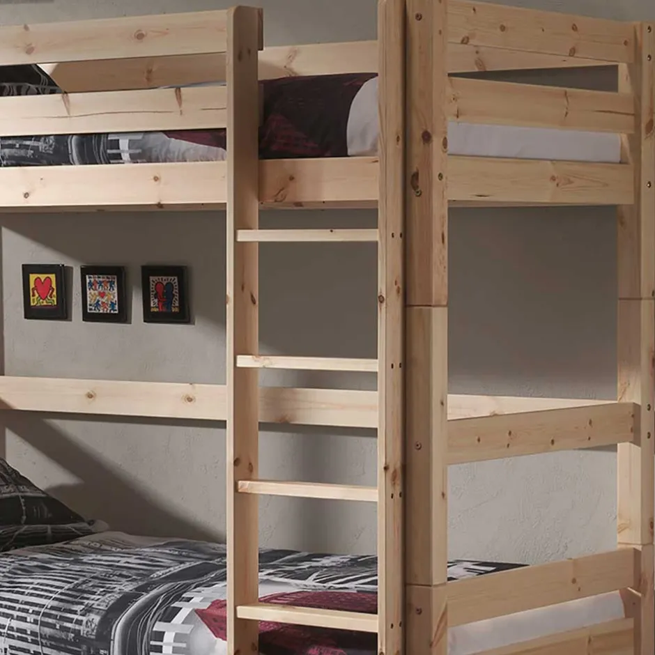 Kinder Wohnen Kiefernholz Stockbett mit Ausziehbett - Lulzima