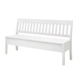 Wohnen Kiefernholz Truhenbank in Weiß - Zanaris