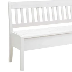 Wohnen Kiefernholz Truhenbank in Weiß - Zanaris