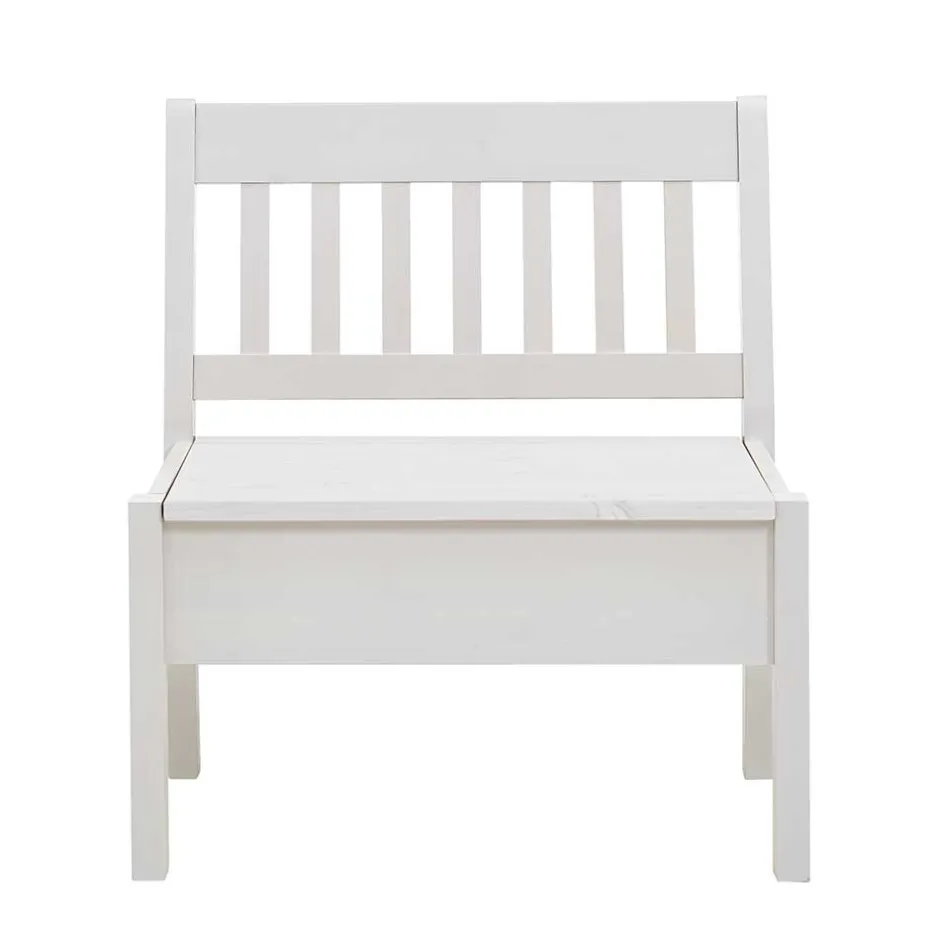 Wohnen Kiefernholz Truhenbank in Weiß - Zanaris