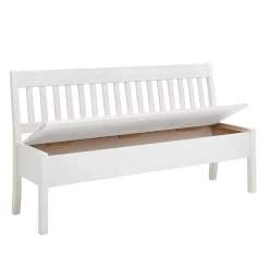 Wohnen Kiefernholz Truhenbank in Weiß - Zanaris