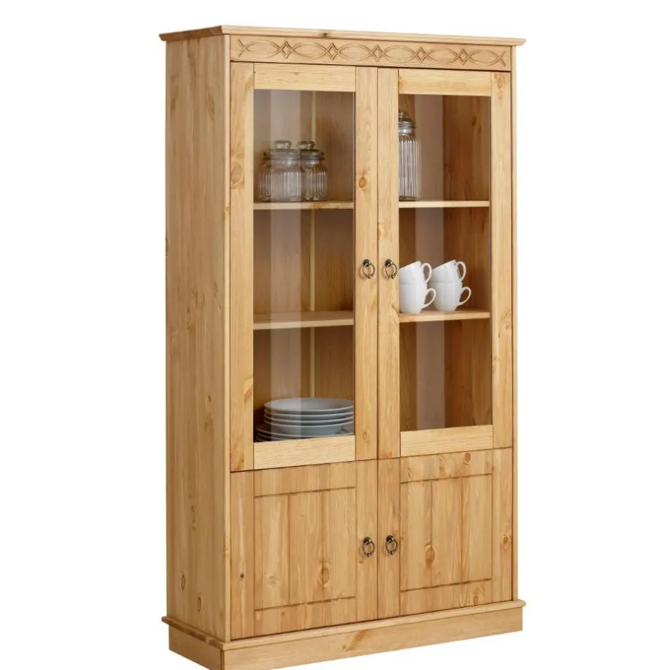 Kiefernholz Vitrine gebeizt und geölt - Goro^Wohnen Outlet