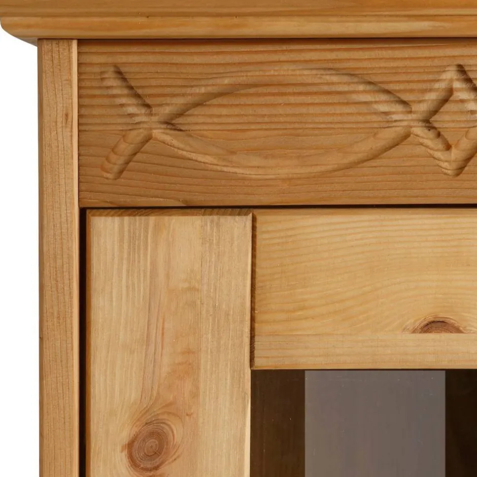 Kiefernholz Vitrine gebeizt und geölt - Goro^Wohnen Outlet