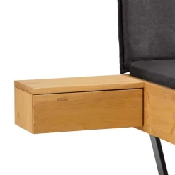 Kiefernholz-Bett gelaugt mit Stoff-Kopfteil - Phiano^Wohnen Hot