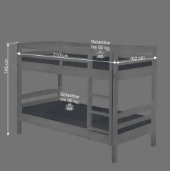 Kinder Wohnen Kinder Etagenbett mit Ausziehbett optional - Samanca