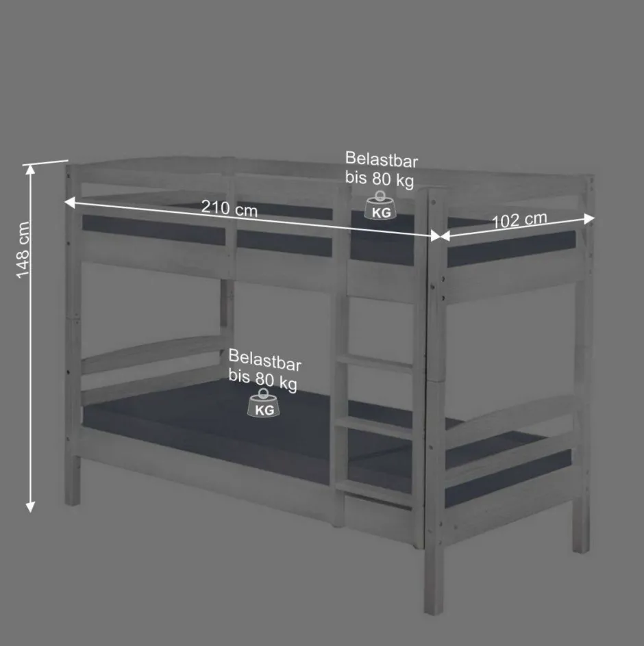 Kinder Wohnen Kinder Etagenbett mit Ausziehbett optional - Samanca