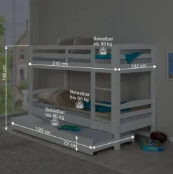 Kinder Wohnen Kinder Etagenbett mit Ausziehbett optional - Samanca