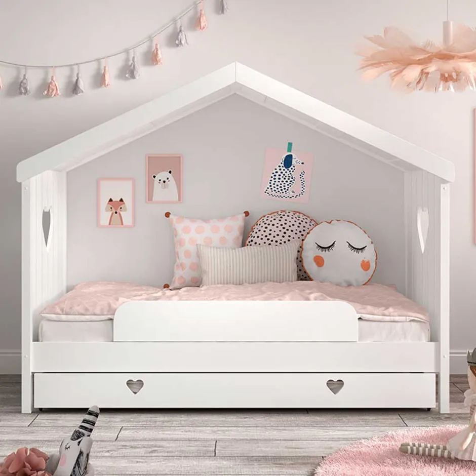 Kinder Wohnen Kinder Hausbett in Weiß - Grandory