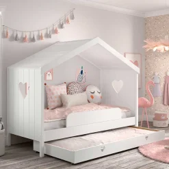 Kinder Wohnen Kinder Hausbett in Weiß - Grandory