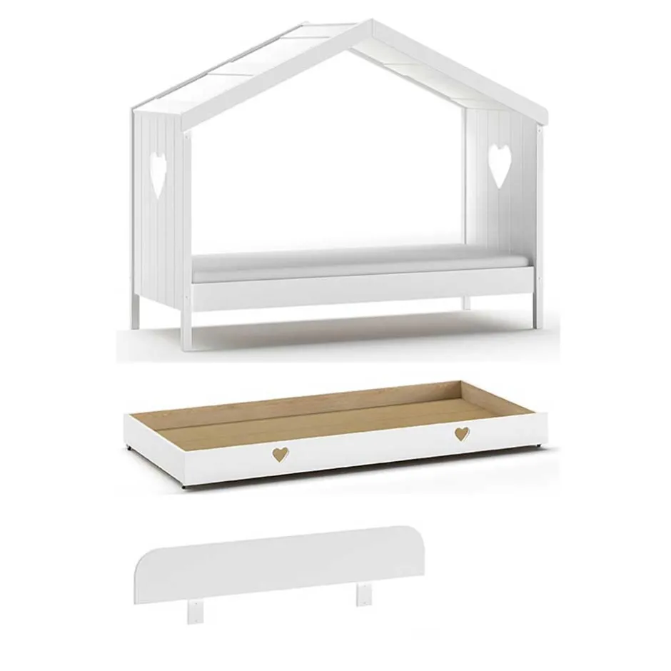Kinder Wohnen Kinder Hausbett in Weiß - Grandory
