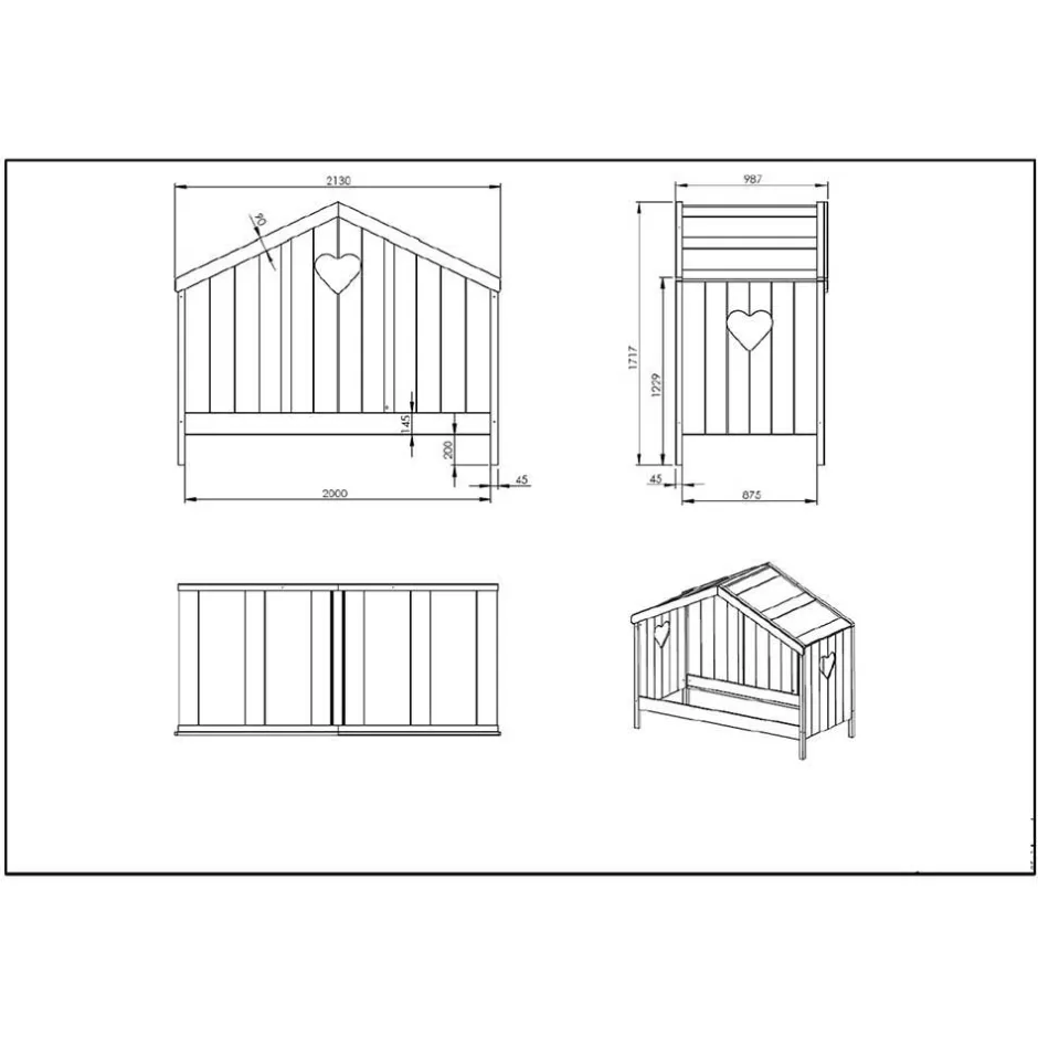 Kinder Wohnen Kinder Hausbett in Weiß - Grandory